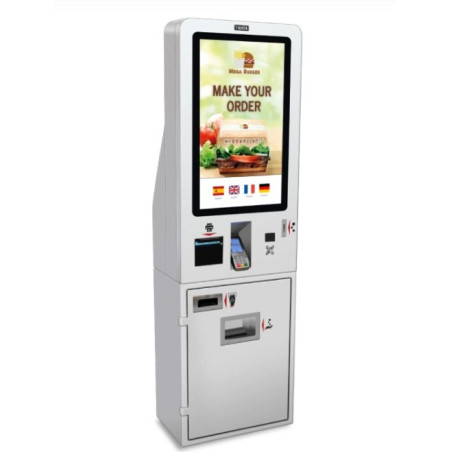 Quiosco de pago con tarjeta y efectivo